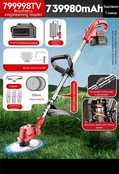 Multifunctional Agricultural Lawn Mower Electric Lawn Mower Small Household Rechargeable Lithium Battery Weeding Machine