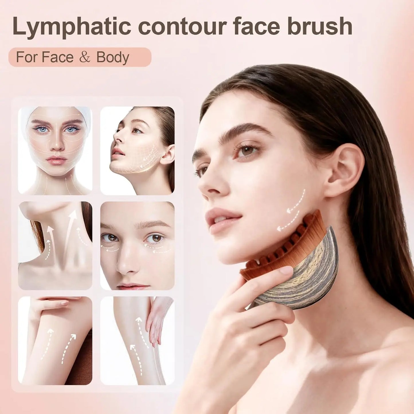 Lymphatic Wooden Contour Brush