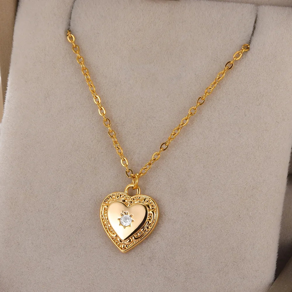 Olivia Crystal Heart Necklace
