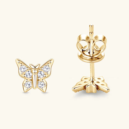 OXTAO 925 Sterling Silver Moissanite Butterfly Earrings Female Jewelry Sparkling Lab Diamond Piercing Earring Gift GRA Certified