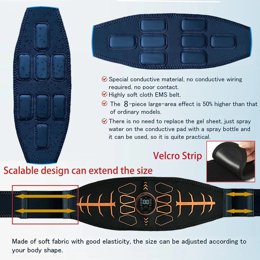 💪 EMS Smart Muscle Toner Belt – Sculpt, Train & Burn Fat at Home