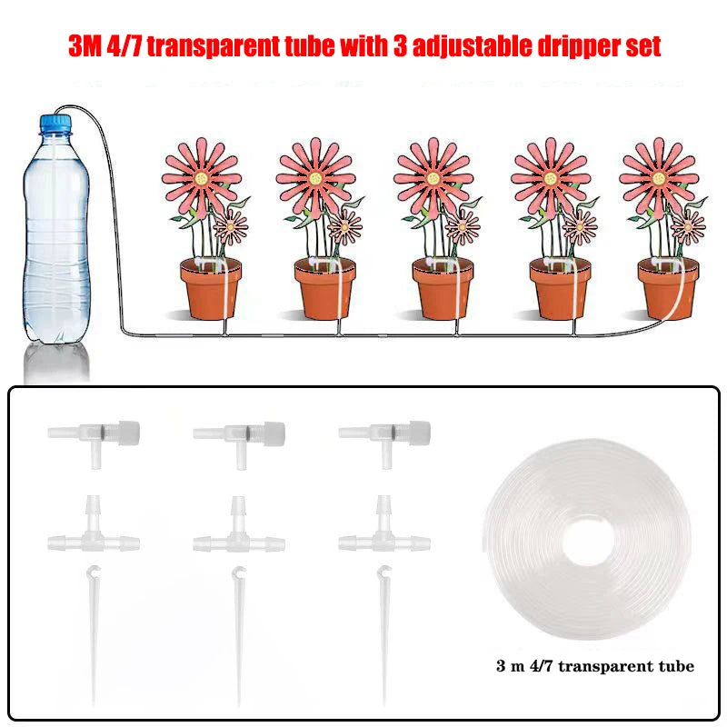 Garden Drip Irrigation Kit with Regulating valve Potted Plant Watering Device 4/7mmHose Watering Saving Micro Dripper Greenhouse