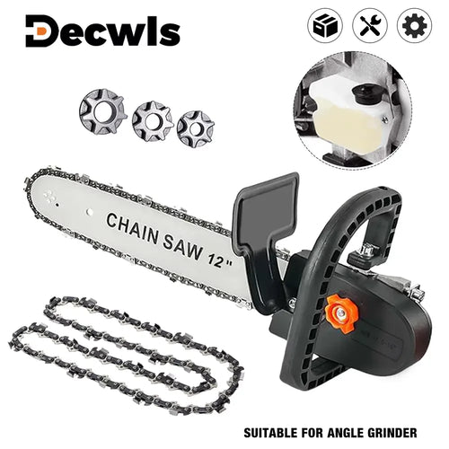 12-inch Electric Chain Saw Converter Bracket DIY Kit For 100/115/125/150/180mm Angle Grinder, M10-M14-M16 Home Woodworking Tools