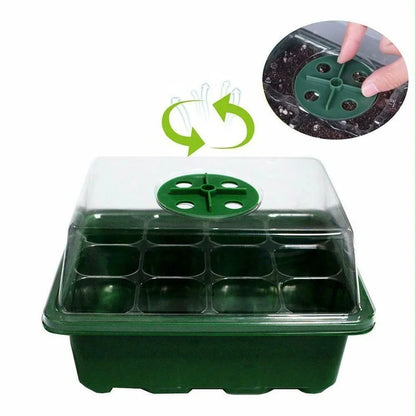 12 Cells Hole Plastics Plant Pots Grow Box Plant Seedling Pots Gardening Sowing Tray Tools Hydroponics Growing System Indoors