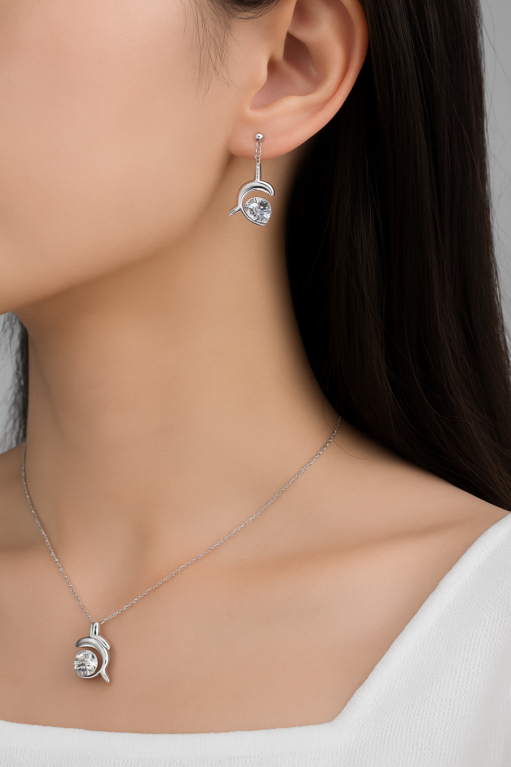 Super White Lab-Created Diamond Necklace