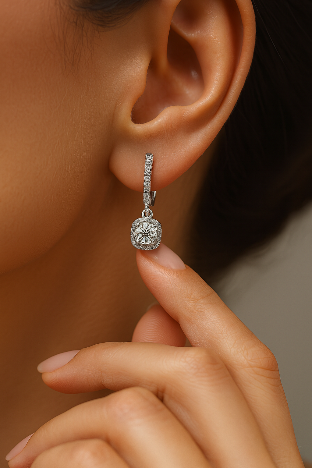 Super White Lab-Created Diamond Earrings