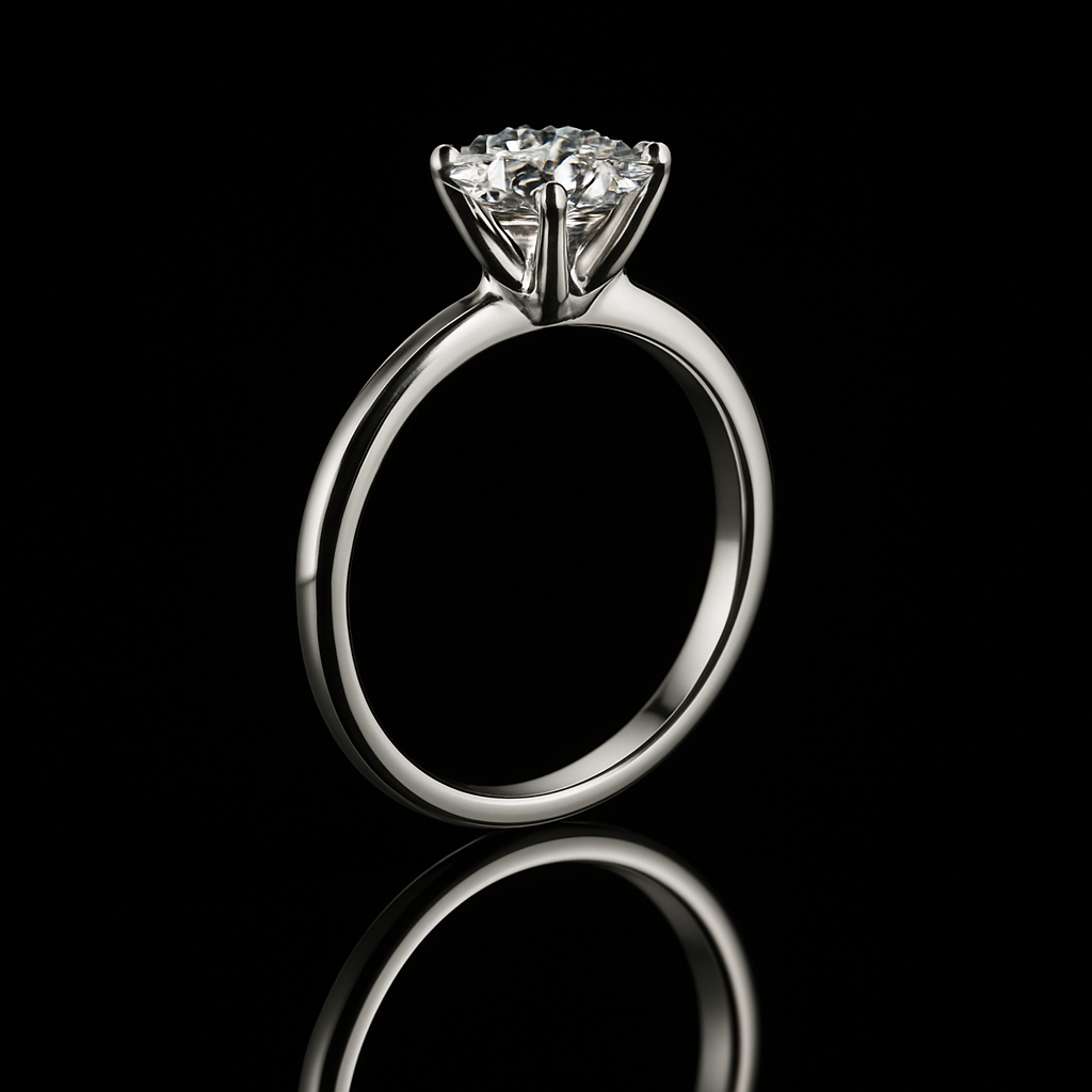 Elegant Solitaire Diamond Ring – Premium White Gold Wedding Gift