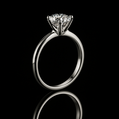 Elegant Solitaire Diamond Ring – Premium White Gold Wedding Gift