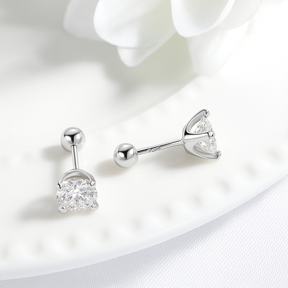 Smyoue GRA Moissanite Studs – 0.5/1/2CT – D Color – White Gold Elegance