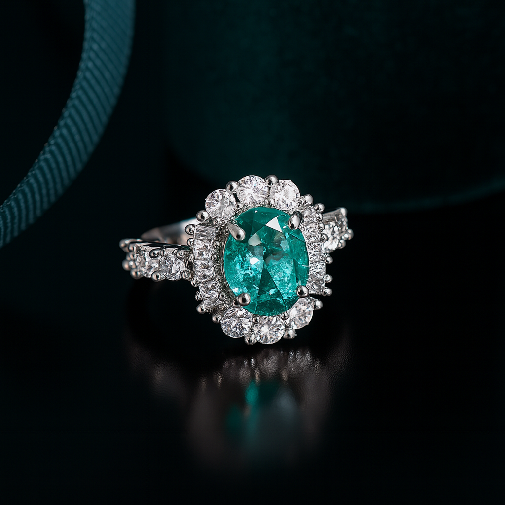 Luxe Paraiba Crystal Band – 925 Silver