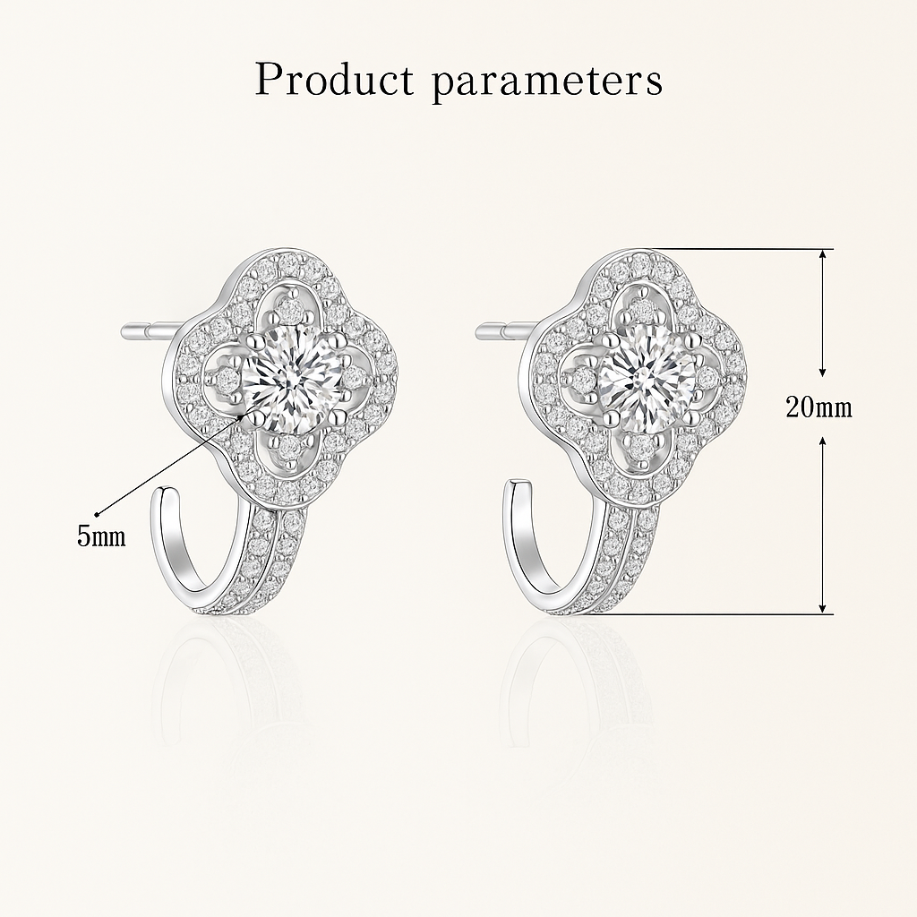 Moissanite Stud Earrings – 0.5CT D/VVS1 – GRA – White Gold