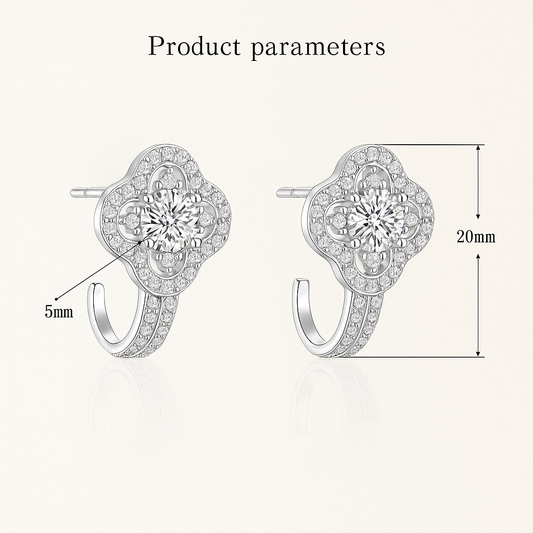 Moissanite Stud Earrings – 0.5CT D/VVS1 – GRA – White Gold