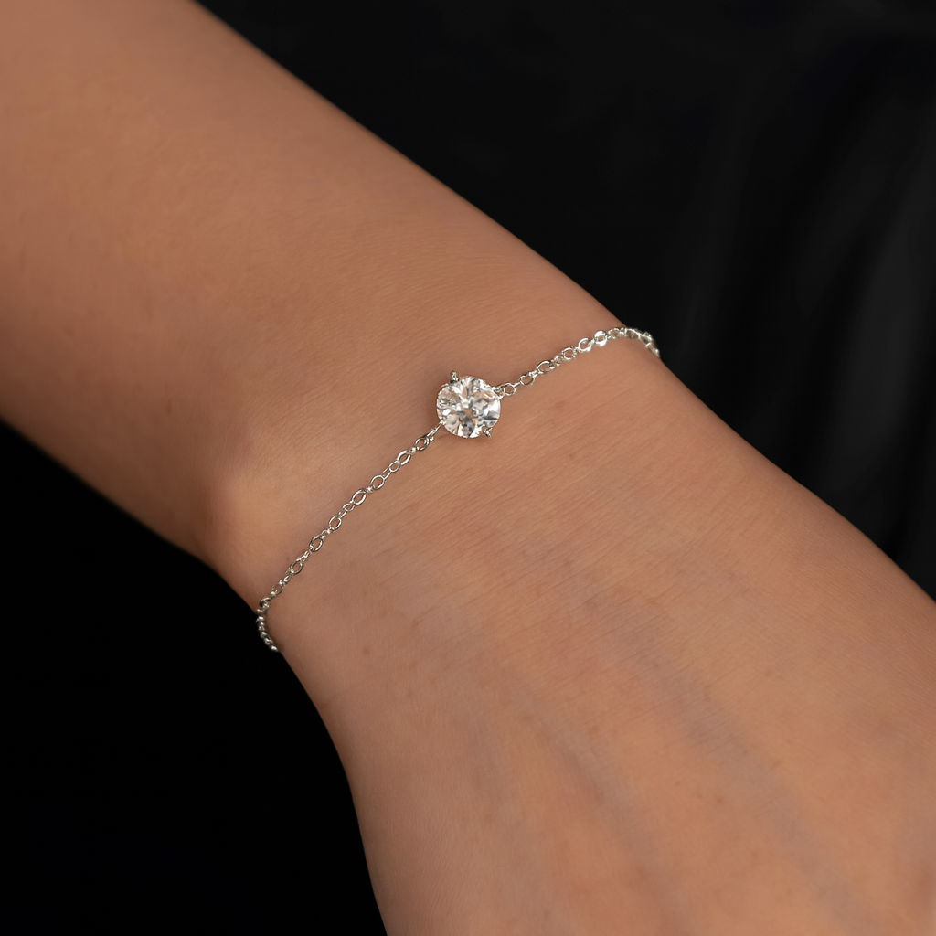 Adjustable Moissanite Hand Chain – 1 Carat, 925 Silver