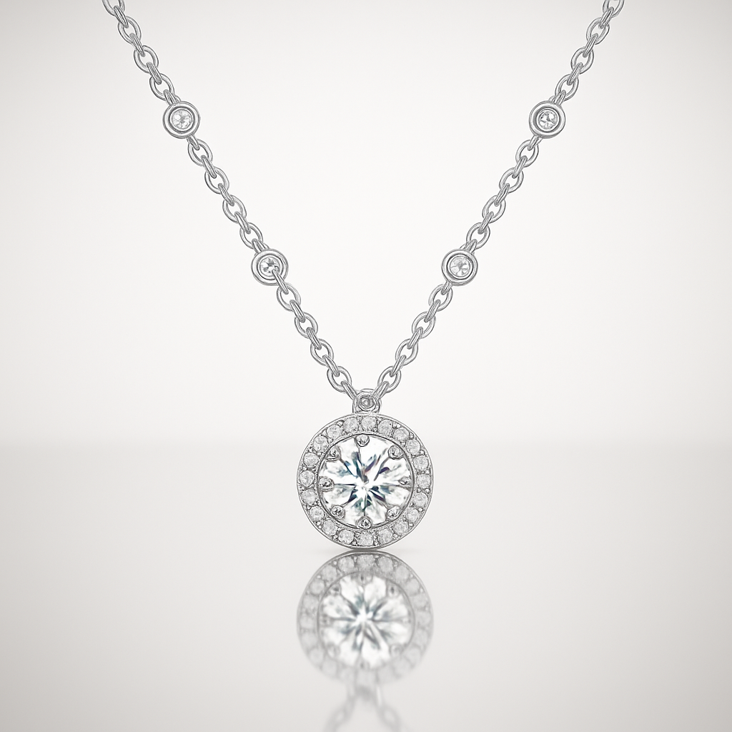 FEOBUR Moissanite Necklace | 1–3CT Certified Sparkle