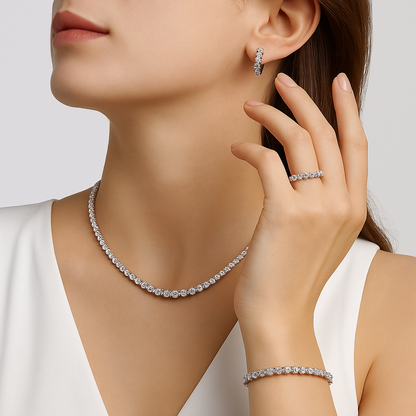 Elegant Moissanite 925 Silver Bracelet – Wedding & Party Jewelry