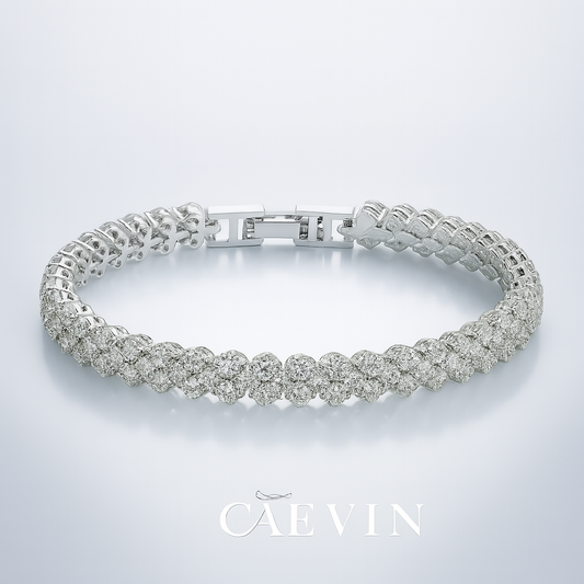 Elegant Moissanite 925 Silver Bracelet – Wedding & Party Jewelry