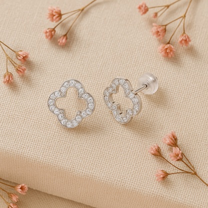 Moissanite Stud Earrings – 0.07CT D/VVS1 – GRA – White Gold