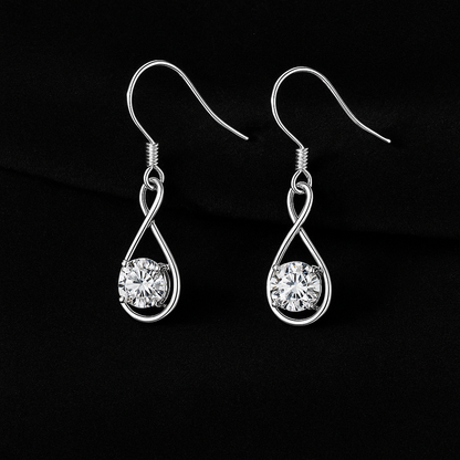 1CT Moissanite Drop Earrings – White Gold – Classic & Bohemian