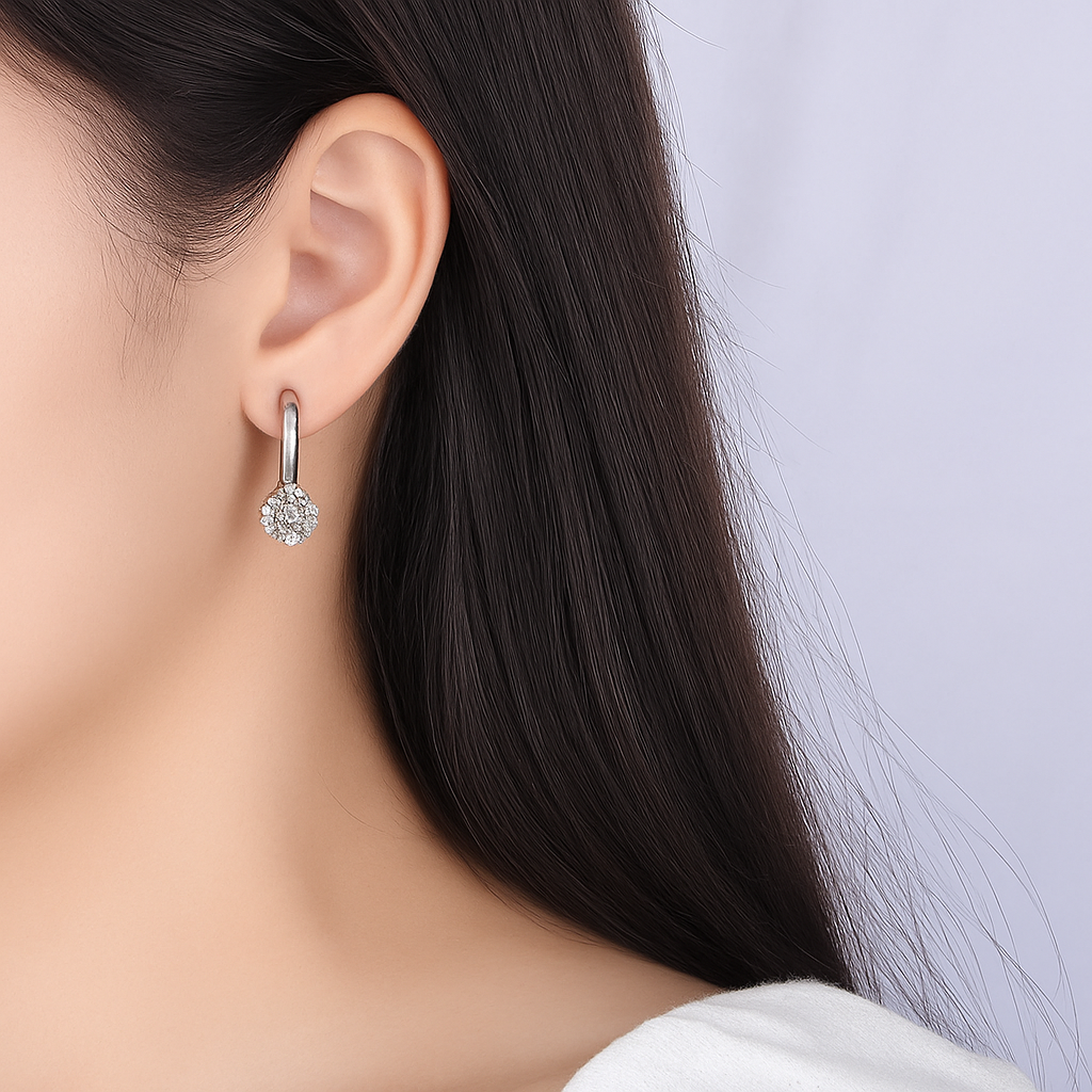 Solitaire Moissanite Hoops – 1 Carat – 14K Gold Plated – Trendy 2023
