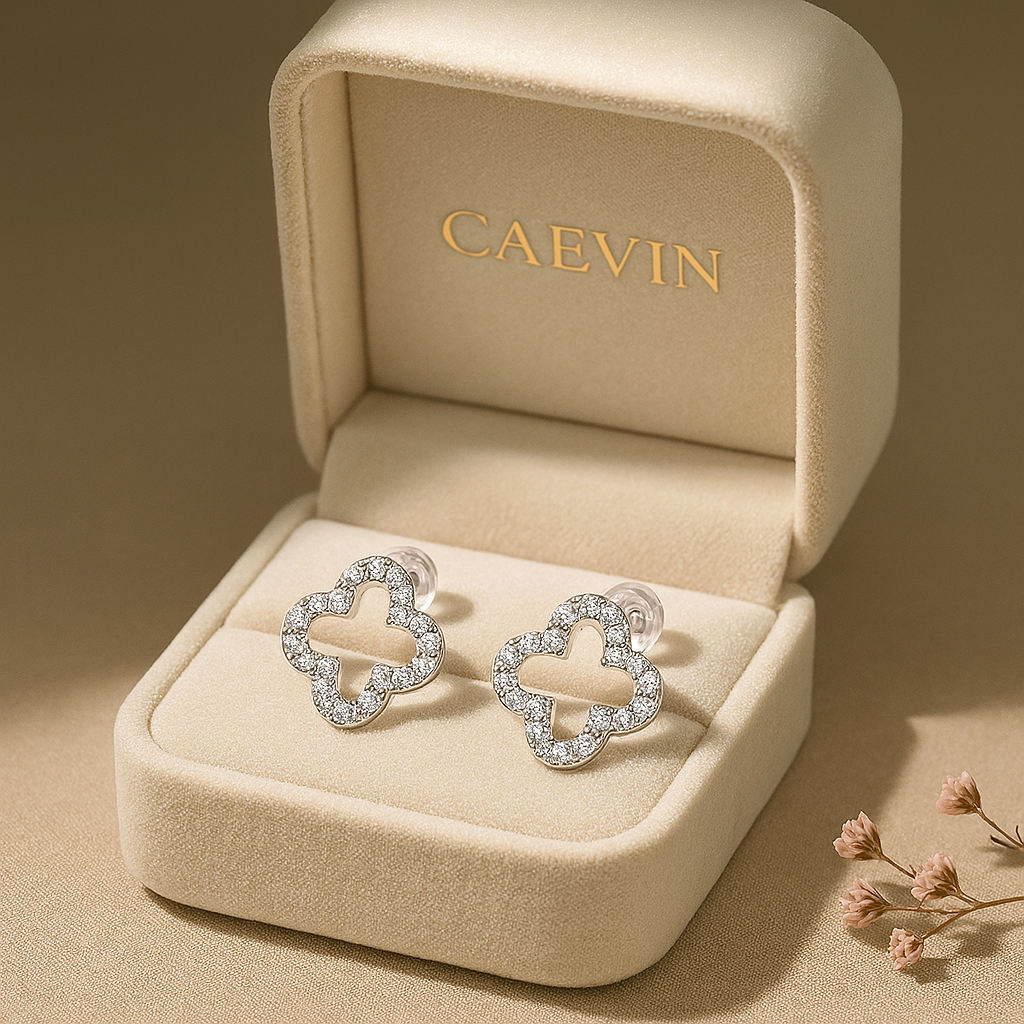 Moissanite Stud Earrings – 0.07CT D/VVS1 – GRA – White Gold