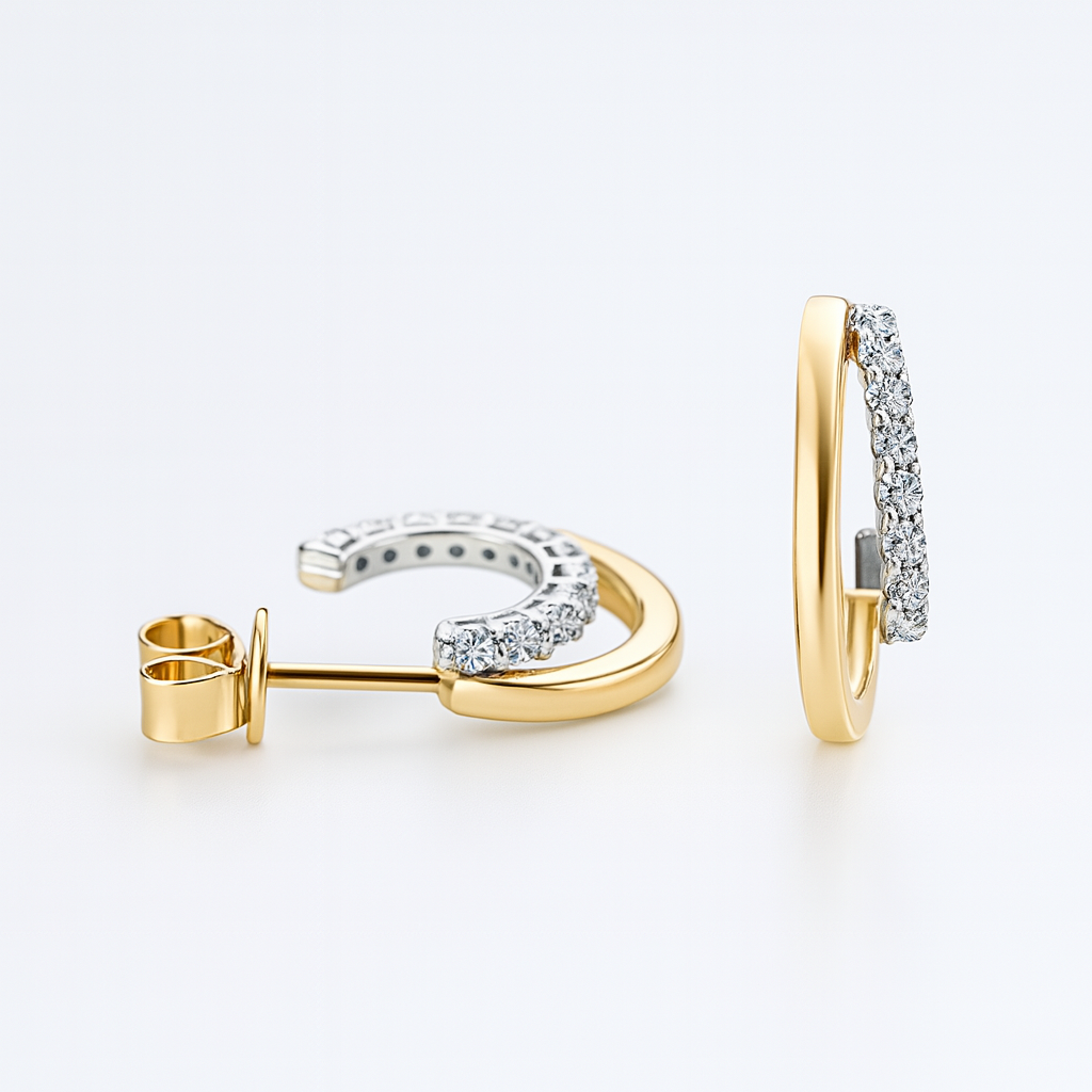 Royale Circle – 14K Gold Moissanite Earrings