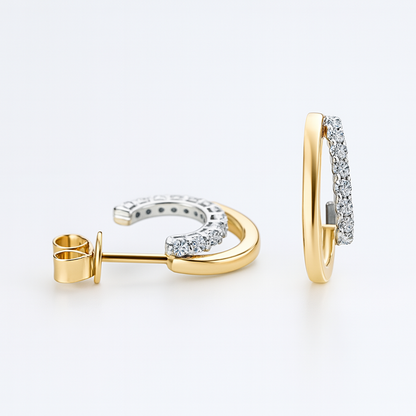 Royale Circle – 14K Gold Moissanite Earrings