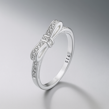 Grace Bow Diamond Ring | 925 Sterling Silver Luxury for Her