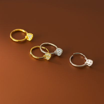 WANTME Love Huggies Earrings – White Gold – Elegant Piercing Jewelry