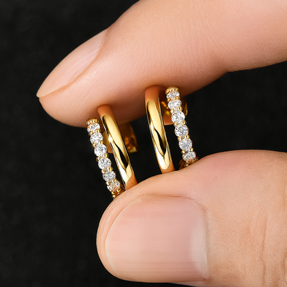Royale Circle – 14K Gold Moissanite Earrings