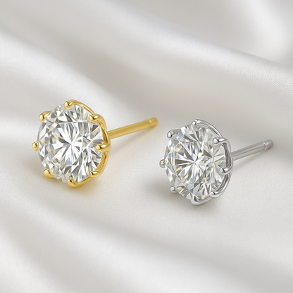 925 silver 1 carat*2 moissanite octagonal classic high-grade petal earrings