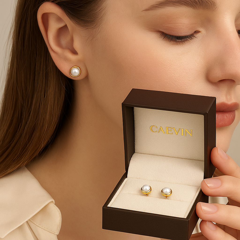 Caevin Irregular Pearl Earrings – White Gold – Sweet Style for Girls