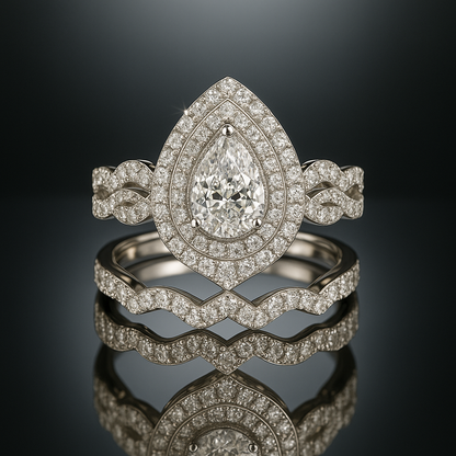 Infinity Teardrop Ring – Premium White Gold, AAAAA CZ