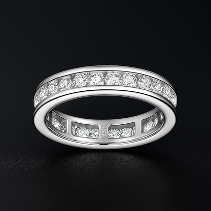 Lnngy 2.5mm Moissanite Eternity Band – White Gold Ring