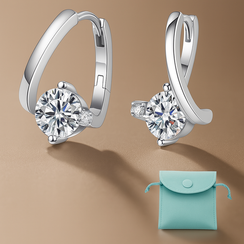 DJMAX 1CT Moissanite Stud Earrings – D Color – White Gold