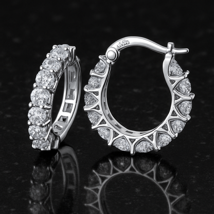 Moissanite Full Hoop Earrings – IOGOU – 2023 Trend – White Gold