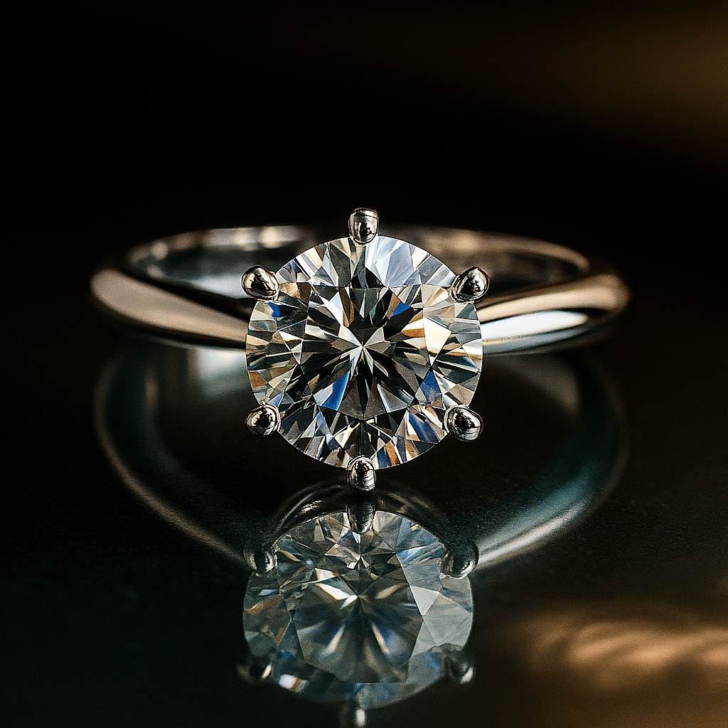 Elegant Solitaire Diamond Ring – Premium White Gold Wedding Gift