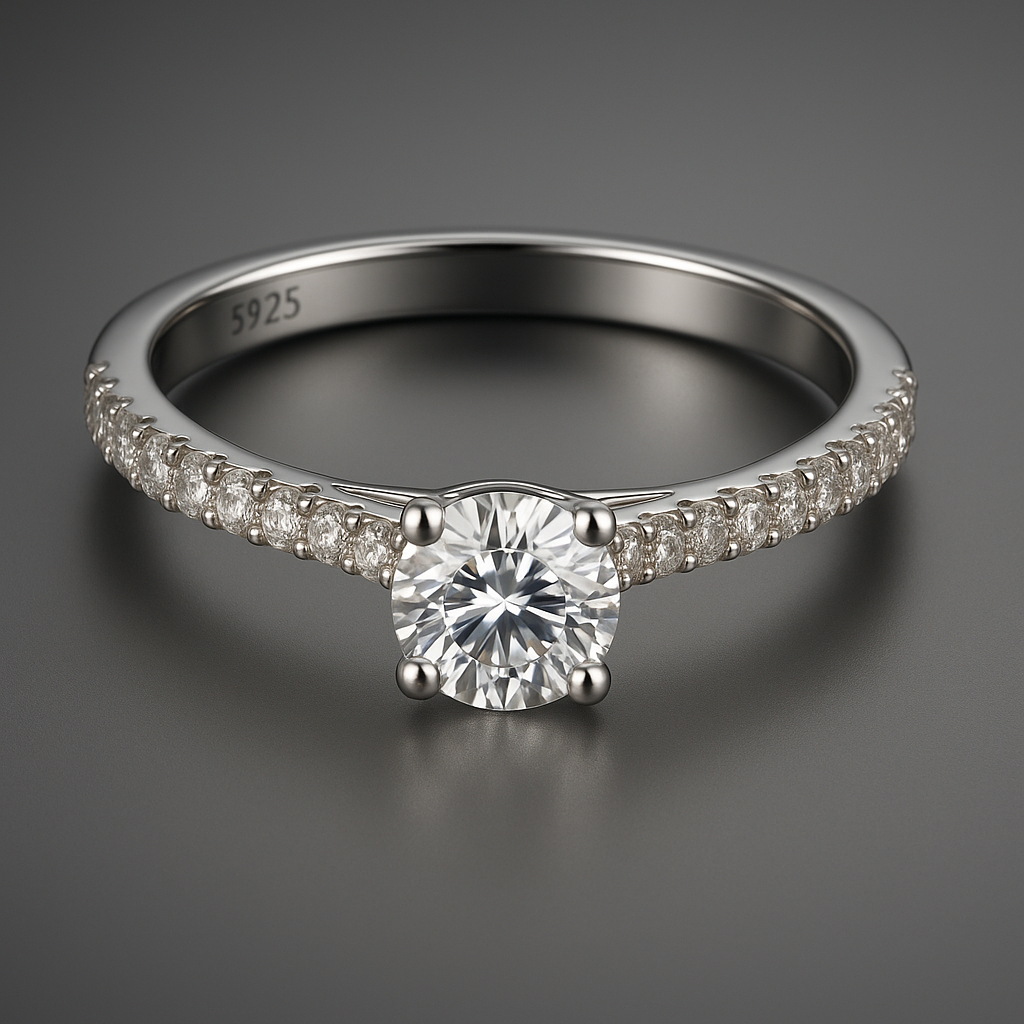 Luna 0.3CT Moissanite Ring – 925 Silver