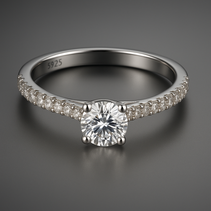 Luna 0.3CT Moissanite Ring – 925 Silver