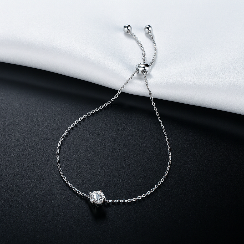 Adjustable Moissanite Hand Chain – 1 Carat, 925 Silver