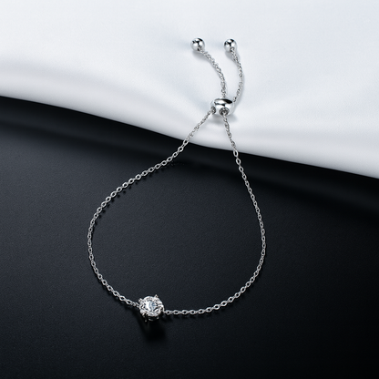 Adjustable Moissanite Hand Chain – 1 Carat, 925 Silver
