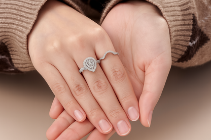 Infinity Teardrop Ring – Premium White Gold, AAAAA CZ