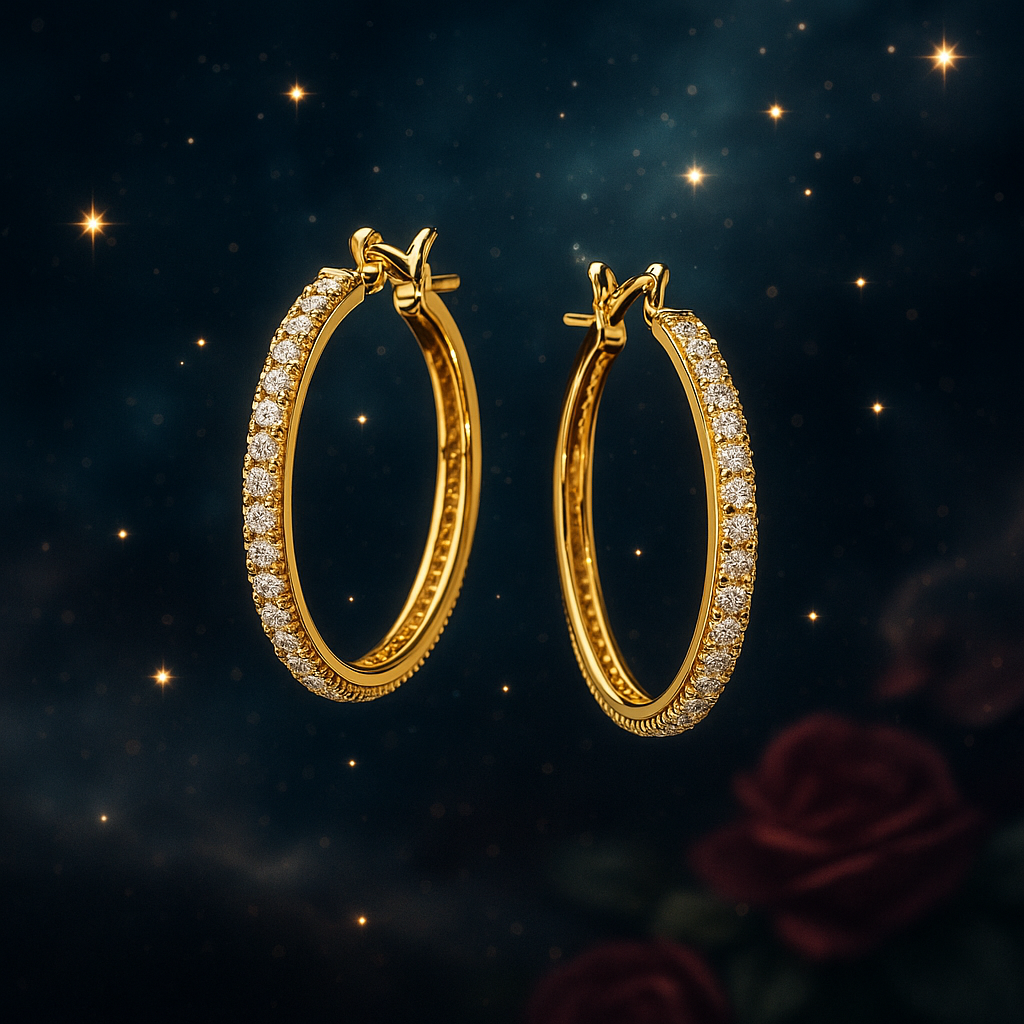 Senlissi Real 925 Silver Diamond Hoops