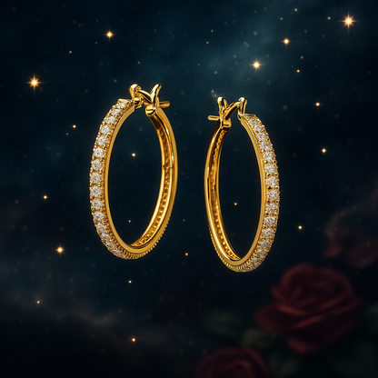 Senlissi Real 925 Silver Diamond Hoops