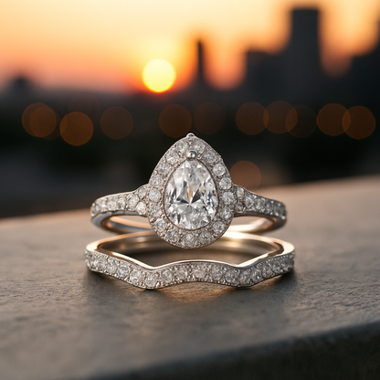 Infinity Teardrop Ring – Premium White Gold, AAAAA CZ