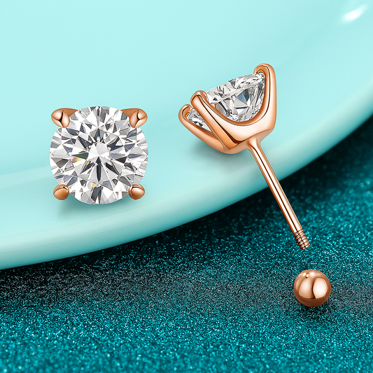 Smyoue GRA Moissanite Studs – 0.5/1/2CT – D Color – White Gold Elegance