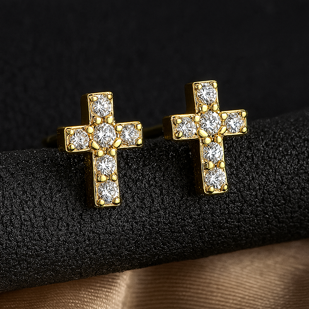 OXTAO Minimalist CZ Studs – White Gold – Elegant & Cute