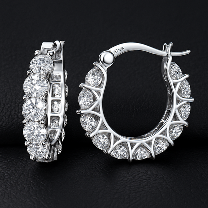 Moissanite Full Hoop Earrings – IOGOU – 2023 Trend – White Gold