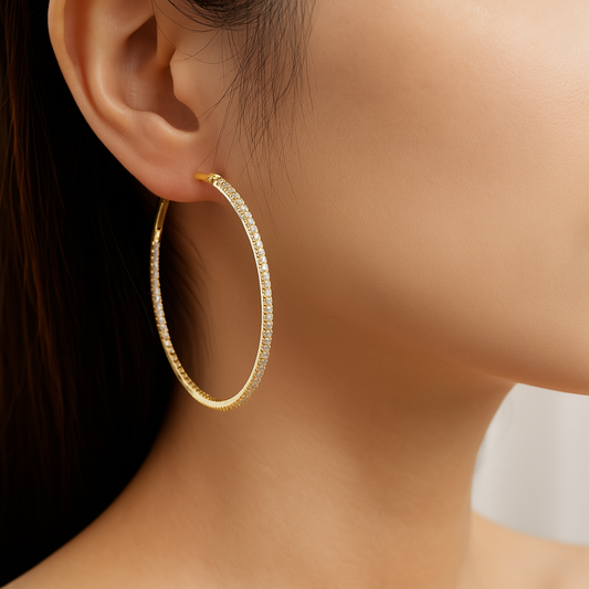Senlissi Real 925 Silver Diamond Hoops
