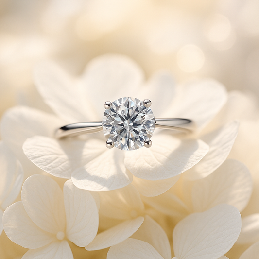 Elegant Solitaire Diamond Ring – Premium White Gold Wedding Gift
