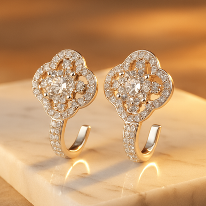 Moissanite Stud Earrings – 0.5CT D/VVS1 – GRA – White Gold